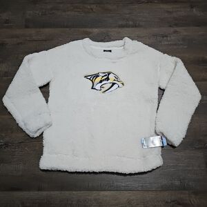 NHL Nashville Predators Girl's Large 10/12 Long Sleeve Sherpa Sweatshirt New